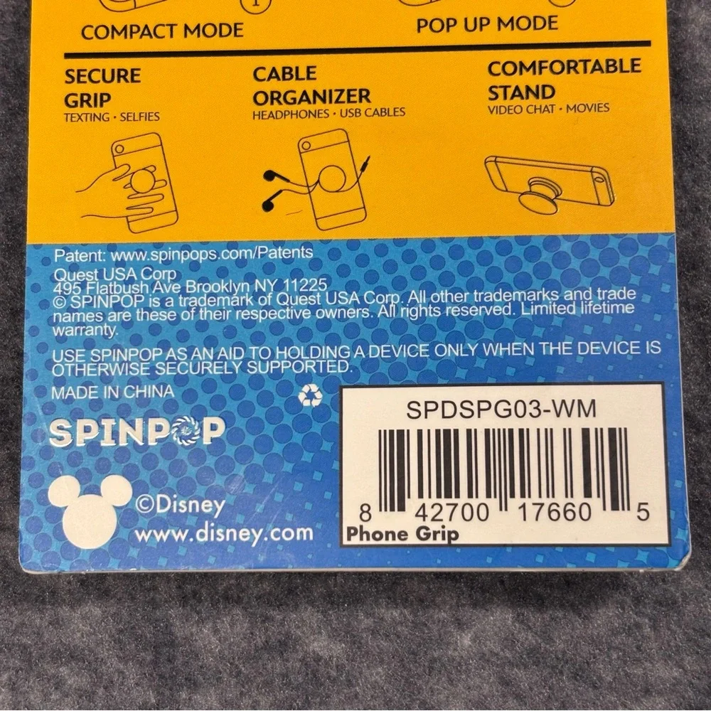 Disney Mickey Mouse Red SpinPop Phone Grip - Pack of 5